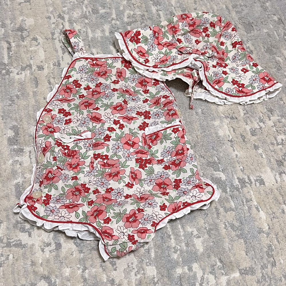 Ralph Lauren romper with matching sun hat